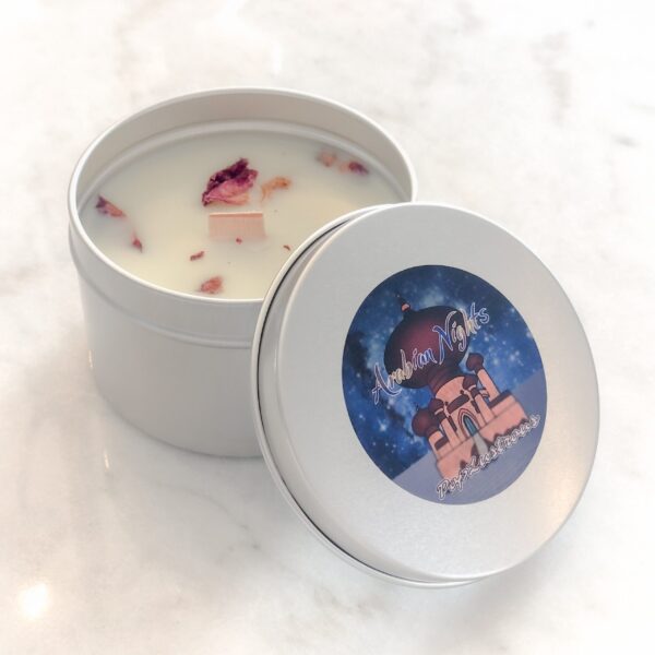 ARABIAN NIGHTS: Sweet Orange Jasmine Rose Wood Wick Soy Candle