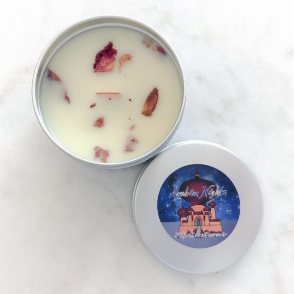 ARABIAN NIGHTS: Sweet Orange Jasmine Rose Wood Wick Soy Candle