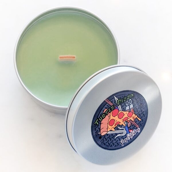 TURTLE PIZZA: Pizza Scented Wood Wick Soy Candle