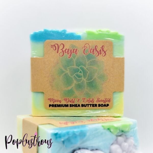 BAJA OASIS: Moon Dust and Lotus Scented Hand Crafted Shea Butter Soap Bar