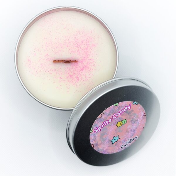 SPRITE CANDY: Strawberry Vanilla Scented Wood Wick Soy Candle