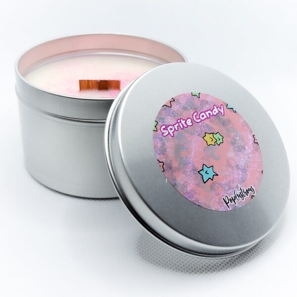 SPRITE CANDY: Strawberry Vanilla Scented Wood Wick Soy Candle